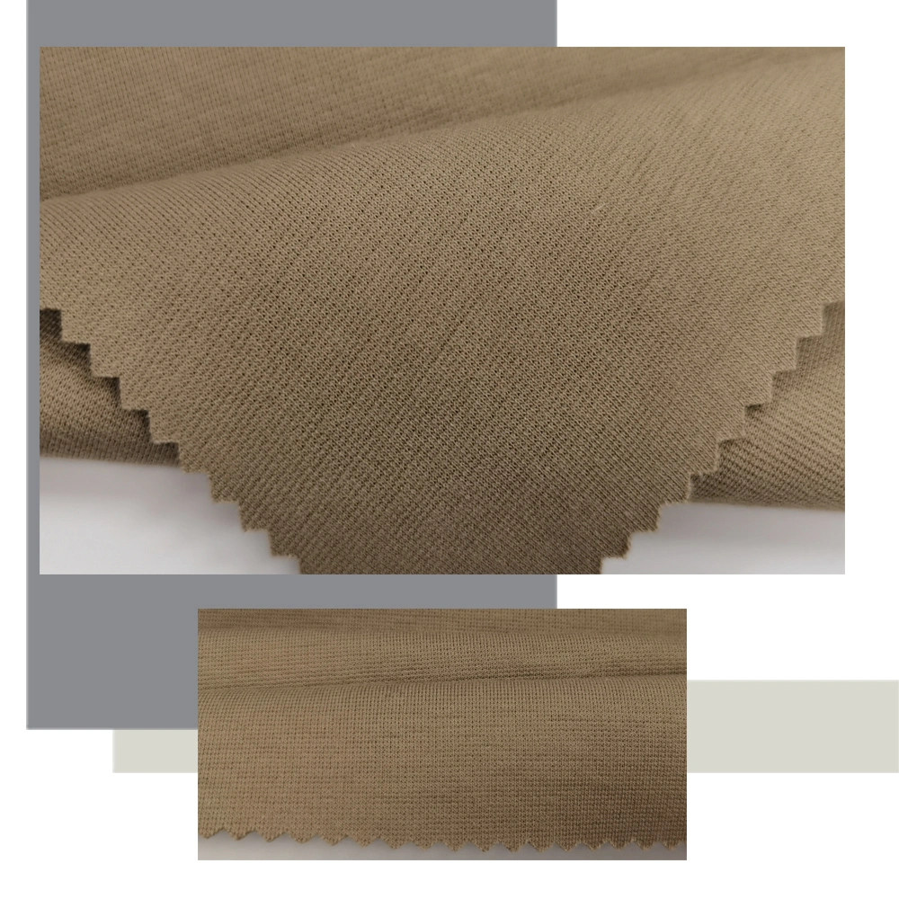 Recycled Polyester Fabric Supplier Stretch CVC Ponte De Roma Fabric Custom Roman Jersey Fabric 55% Cotton 41% Polyester 4% Spandex Knitted Roma Textile Garment