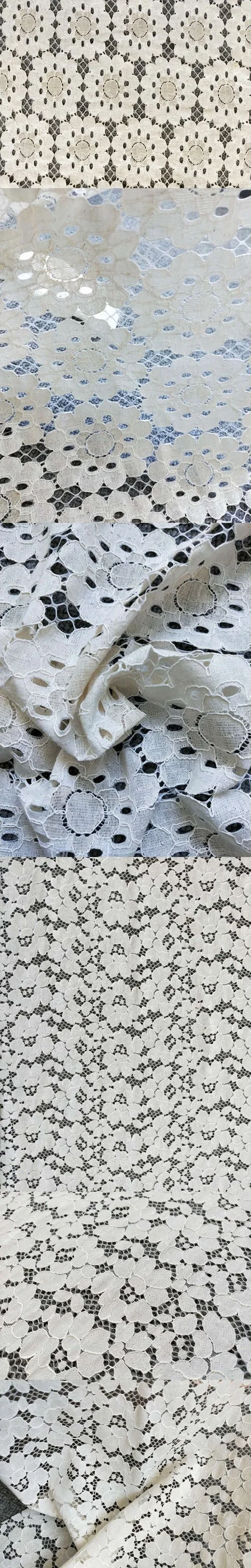 Hot Sale off-White Chemical Embroidery Lace Fabric for Party Dress